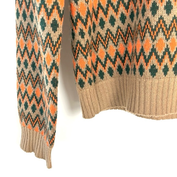 Prada AW/18 Runway Camel Brown Chevron Logo Cashmere Crew-Neck Sweater - Picture 8 of 13